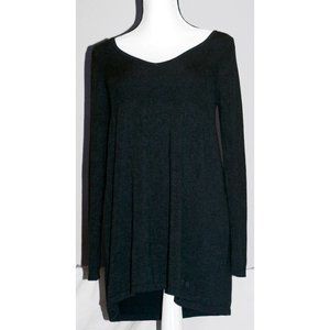 BCBGMaxAzria Dark Gray Scoop Boat Neck Top Size S